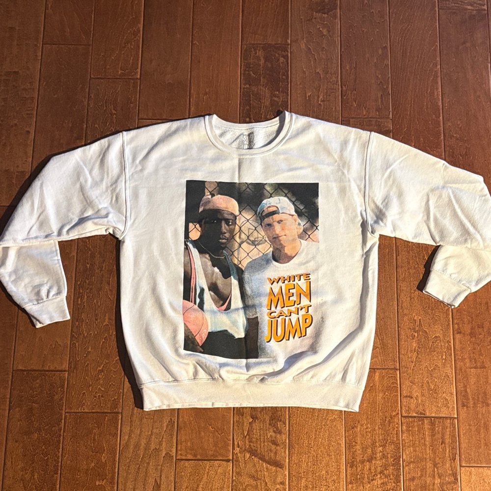 Fashion Nova White Graphic Crewneck Sweater